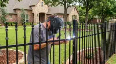 Ornamental iron fence installation in Tulsa