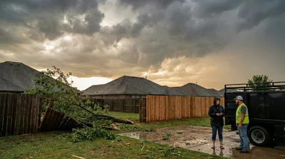 Storm damage fence repair in Tulsa